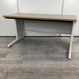 定番/上席用/人気　イトーキ（ITOKI）製　CZRシリーズ　平デスク　W1400×D700×H720mm　引き出し付　■天板：木目ナチュラル/脚：L字ホワイト