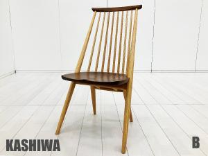 Ｂ)KASHIWA/柏木工 　CIVIL / シビル ダイニングチェア　牛丸敏彦　オーク材Ｘウォールナット　飛騨高山