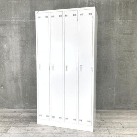 【個人の衣服や荷物をしっかり管理!使い勝手の良い4人用ロッカー!移転・増員にもおすすめ】■生興(SEIKO)製 SLKシリーズ 4人用ロッカー 更衣用ロッカー W900×D515㎜ ■シリンダー錠 ■ホワイト 【弊社使用欄:A01087066】【ID】