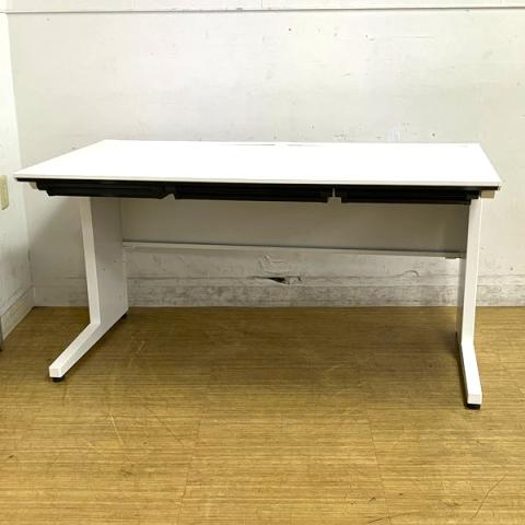 コクヨ iS 平机(スタンダードテーブル) W1400×D750の奥行ゆったりの珍しいサイズ 配線収納に配慮した設計がポイント ホワイト 引き出し付き【愛知・名古屋・豊田・静岡・浜松】