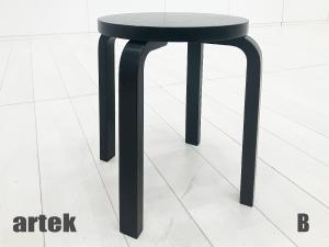 B)artek/アルテック　スツール60　アルヴァ・アールト　北欧　フィンランド　ブラックラッカー