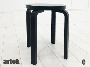 C)artek/アルテック　スツール60　アルヴァ・アールト　北欧　フィンランド　ブラックラッカー