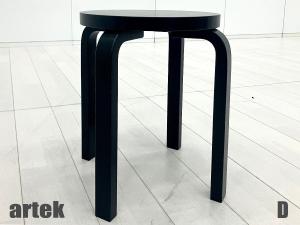 D)artek/アルテック　スツール60　アルヴァ・アールト　北欧　フィンランド　ブラックラッカー