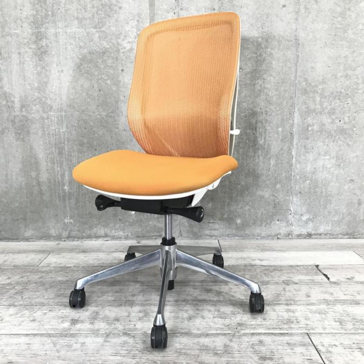 【中古】 オカムラ オフィスチェア シルフィ— ハイバック メッシュ 肘無し アルミ脚 ホワイトフレーム C635BW-FMR8 オレンジ 中古】シルフィーメッシュ C636BW-FMR8 オカムラ/okamura 肘無