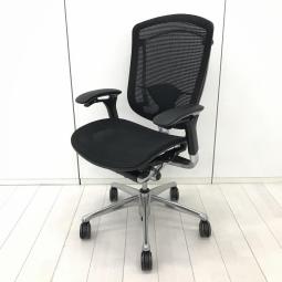 【リクライニングロックが甘い/昇降機能が弱いためお値下げ品！】【世界で認められた革新的タスクチェア！人間工学に基づいた快適な座り心地を実現！】■オカムラ(okamura)製　コンテッサ(Contessa)チェア　肘付　ハイバック　■背・座面メッシュ　■可動肘・ランバーサポート付き　■ブラック　【入替セール品につきお値下げ！】