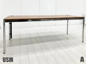 A）USM Haller / USM ハラー　ハラーテーブル W2000　ウォルナット　ワーキングテーブル