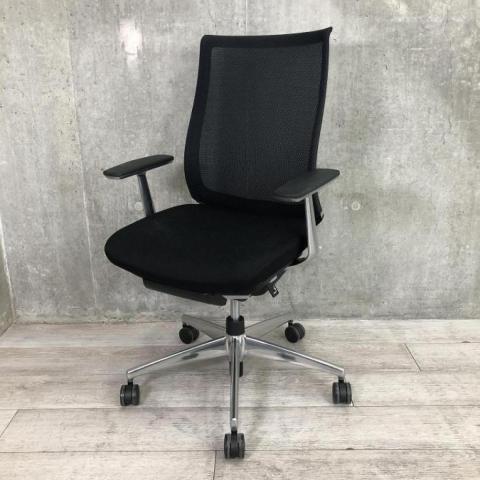 【中古】ベゼル アルミポリッシュ  コクヨ（KOKUYO） 肘付ハイバックチェア