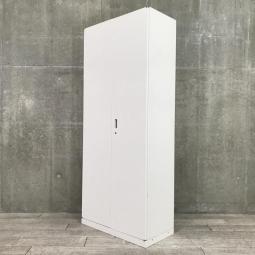 【扉が大きく開いて出し入れしやすい！たっぷり6段収納！】■イトーキ（ITOKI）製　シンラインシリーズ　両開き書庫　W900×D450×H2150mm　■シリンダー錠　■ホワイト