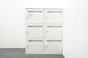 【在庫セール品：1台限定】（T8）■オカムラ(okamura)製　ピクスラインシリーズ　６人用ロッカー　パーソナルロッカー　■ホワイト　■投函口付　■天板付き　■ダイヤル錠　※非常解除キーは付属ございません。【フリーアドレス化オフィスに必須！　鍵の持ち歩き不要のダイヤル錠ロッカー！】