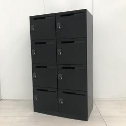 【1台で8人分の収納可能なモバイルロッカー！増員・拠点開設に！】■コクヨ（KOKUYO）製　エディア（EDIA）シリーズ　8人用パーソナルロッカー　■投函口付　■ダイヤル錠　■ブラック　(T7)