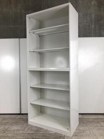 【8月5日入荷予定】オカムラ　レクトライン　オープン＋オープンの上下書庫セット　清潔感のあるホワイト　中身が一目瞭然で使いやすい　A4×6段分の大容量【愛知・名古屋・豊田・静岡・浜松】