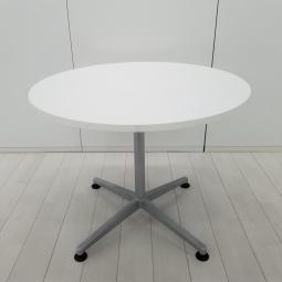 ABW/カフェ風/オススメ　コクヨ(KOKUYO)製　ジュート(JUTO)シリーズ　丸テーブル　W900×H720㎜　■天板：ホワイト/脚：シルバー