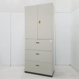 【オフィスの必需品！これ一台でオフィスの書類をスッキリ整理できる書庫セット！】■コクヨ（KOKUYO）製　ビジネスウォールＮタイプ（BWN）シリーズ　両開き＋3段ラテラル　書庫セット　■シリンダー錠　■グレー