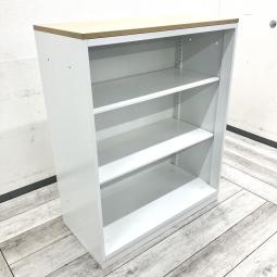 【扉が無いから出し入れしやすい！】■コクヨ製　エディアシリーズ　オープン書庫　ホワイト　木目天板付き　■よく使うカタログやファイルの整理にオススメ！