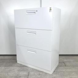 【ファイル収納にオススメ！ 引出し型キャビネット！】■コクヨ　エディアシリーズ　3段ラテラル書庫　W800mm　ホワイト　■高品質で使いやすい！KOKUYO商品！ A01088170