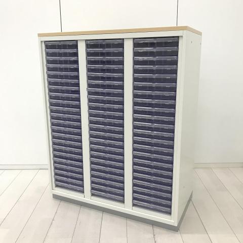 【中古】L6  プラス（PLUS） ローキャビネット／クリスタルトレー