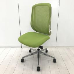 【8月7日入荷予定】【前傾チルト機能付き】【オカムラ製品で最も人気を集める高機能チェア！】■オカムラ(okamura)製　シルフィー(Sylphy)チェア　肘無ハイバック　背面メッシュ　■ライムグリーン×ホワイトシェル※愛知※名古屋※豊田※三重