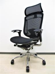【大型ヘッドレスト付き】オフィスでも在宅でも！こだわりの高級オフィスチェア！ｺﾝﾃｯｻ(Contessa)/ブラック/可動肘/座面メッシュタイプ【2608】【A01084590】