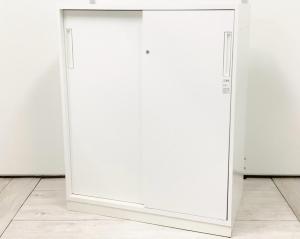 【使い勝手抜群！】2枚引き戸書庫が入荷！A4ファイルを3段収納可能！
■コクヨ/エディア（EDIA）/ホワイト　2枚引き違いキャビネット