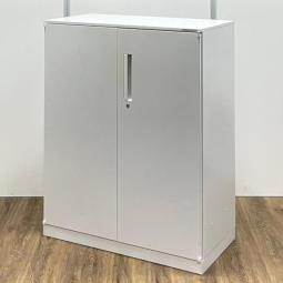 (T8)【商品入替のため、残り1台限り】ウチダ　HS　ホワイト　W900xD450xH1120サイズ　ホワイト天板付　シリンダー錠　使い勝手のいい両開き扉・大きな取っ手が特徴的　両開き書庫！！