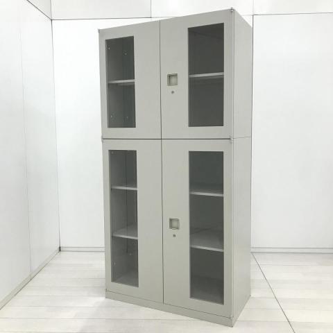【中古】レクトライン  オカムラ（okamura） ハイキャビネット／両開き＋両開き