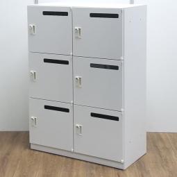 (T8)【商品入替のため、残り1台限り】ウチダ製 HS ホワイト ダイヤル錠 メールポストあり 6人用パーソナルロッカー!!※非常は解除キーは付属しておりません。