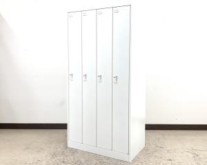 【個人の衣服や荷物をしっかり管理！使い勝手の良い4人用ロッカー！移転・増員にもおすすめ】■オカムラ(okamura)製　FZシリーズ　4人用ロッカー　縦型更衣用ロッカー　W900×D515㎜　■シリンダー錠　■ホワイト　オフィスバスターズ　梅田本店