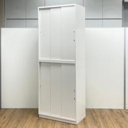 【レア】イトーキ製　シンライン　ホワイト　W800xD400xH2140サイズ　上下3枚戸　オフィス家具　収納庫　上下3枚引き違い書庫セット！！