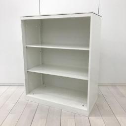 【オフィスの書類をスッキリ整理!視認性に優れたオープンキャビネット】■オカムラ(okamura)製 レクトライン(Rectline)シリーズ オープン書庫 ローキャビネット ■天板・ベース付き ■ホワイト