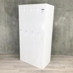【個人の衣服や荷物をしっかり管理！使い勝手の良い4人用ロッカー！移転・増員にもおすすめ】■コクヨ(KOKUYO)製　LKシリーズ　4人用ロッカー　縦型更衣用ロッカー　W900×D515㎜　■シリンダー錠　■ホワイト【2608】【A01090450】