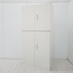 ※背面の日焼けが目立つためお安く！■生興(セイコー)　クオールシリーズ　上下書庫セット（両開き2段＋両開き3段）　H1860mm　■ちょうど良いサイズで使いやすい！【SEIKO FAMILY　QUWALL 】