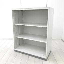【オフィスの書類をスッキリ整理！視認性に優れたオープン書庫！】■イナバ(Inaba)製　TFシリーズ　オープン書庫　ローキャビネット　■天板・ベース付き　■色：ホワイト　【弊社使用欄：A01089207】