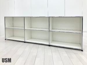 USMハラー　3列2段キャビネット　ピュアホワイト　D350　オープン