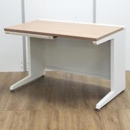 オカムラ製　アドバンス　ナチュラル※ネオウッドミディアム　W1100xD700xH720サイズ　引出し左側のみ(シリンダー錠付)　ワイヤリング機能が充実！　清潔感のあるホワイトカラーにおしゃれなナチュラル天板の平机！　平机！！（T8）