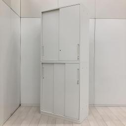 【8/18(火)入荷予定商品！】【珍しい引き違い戸キャビネットの上下書庫セットが入荷！A4が6段分の大容量収納！】■コクヨ(KOKUYO)製　エディア(EDIA)シリーズ　引き違い+引き違い　書庫セット　ハイキャビネット　■シリンダー錠　■ホワイト