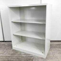 【オフィスの書類をスッキリ整理！視認性に優れたオープン書庫！】■オカムラ(okamura)製　レクトライン(Rectline)シリーズ　オープン書庫　ローキャビネット　■ベース付き　■色：ホワイト　【弊社使用欄：A01091284】