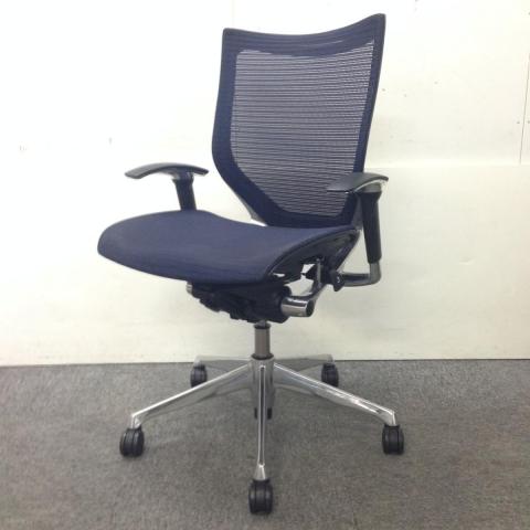 【中古】バロンメッシュチェア  オカムラ（okamura） 肘付ローバックチェア