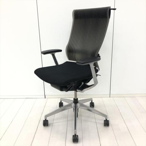 【中古】スピーナチェア（エラストマー） KE-755GP-HZ9T1SG イトーキ（ITOKI） 肘付ハイバックチェア