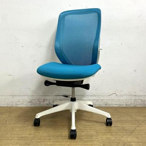 【在庫入替セール】オカムラ シルフィー ハイバック 肘無しチェア ブルーグリーン×ホワイトフレーム 前傾機能付きの人気シリーズ 在宅ワークにも最適【愛知・名古屋・豊田・静岡・浜松】