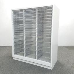【在庫入れ替えセール品】【訳アリ品】※トレーが写真と一部異なります。【書類・備品整理の必需品！】■イトーキ製　クリスタルトレイキャビネット　■浅型11段・深型5段　コンビトレータイプ(T8)