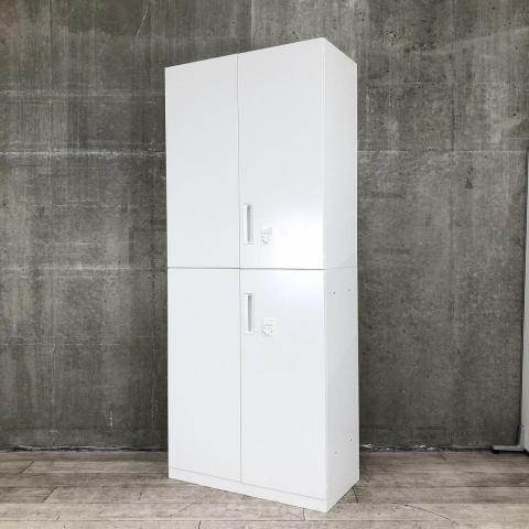 【在庫入替セール品】【観音開きで必要な書類がラクに取り出せる！】■コクヨ（KOKUYO）製　エディア（EDIA）シリーズ　上下両開き書庫セット　ハイキャビネット　■ホワイト　■ダイヤル錠　※非常解除キーは付属ございません。(T8)