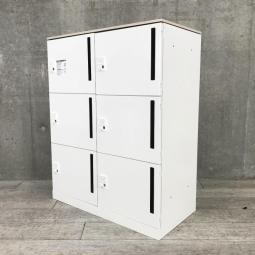 【実物天板無し】【在庫入替セール品！】6人用 メールロッカー 投函口付 ダイヤル錠 マスターキー付属なし ホワイト オススメ(おすすめ) 大人気 ・OKAMURA/オカムラ ・Pixline/ピクスライン