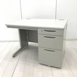 【オカムラの超定番シリーズ！袖一体型で書類をたっぷり収納可能！】■オカムラ(okamura)製 　SD-Vシリーズ　片袖机　■W1000mm×D700×H700mm　■シリンダー錠　■グレー　※配線タップなし