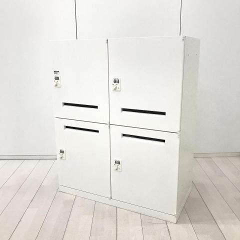 【これ1台で4人分の収納可能！人気のメールロッカー！】■オカムラ製　レクトラインロッカー　4人用パーソナルロッカー　■ダイヤル錠　■ホワイト　≪リクルーティング・採用強化≫≪モチベーションUP・やる気向上≫≪ウェルビーイング≫