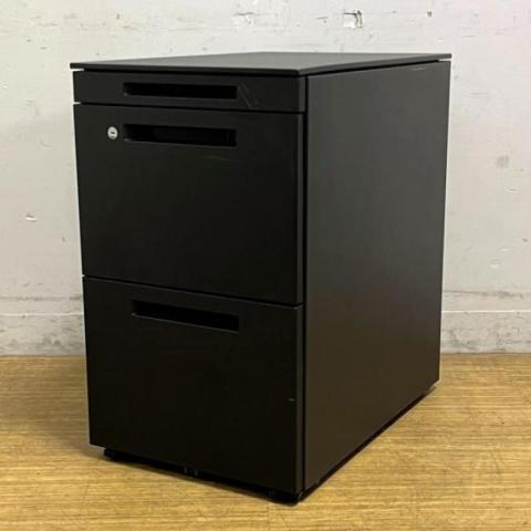 【8台入荷!】【フリーアドレスデスク用として!手荷物入れにも便利!】■コクヨ製 GTAワゴン 3段ワゴン フリーアドレス用ワゴン 高さ650mm ■ブラック ■シリンダー錠
