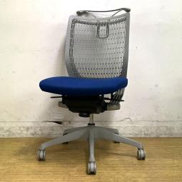 【在庫入替セール】肘無しチェア　オカムラ　ヴィスコンテ　ローバックモデル　ブルー×グレー　背：プレーンタイプ　【愛知・名古屋・豊田・静岡・浜松】