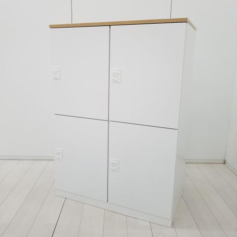 【フリーアドレスの相棒!ダイヤル錠タイプの4人用メールロッカー!】■コクヨ(KOKUYO)製 エディア(EDIA)シリーズ 4人用ロッカー パーソナルロッカー ■ダイヤル錠 ■ナチュラルカラーの天板付き ■ホワイト【CU】【関東倉庫在庫品】【弊社使用欄:A01090444】