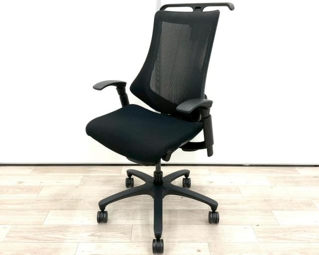 【中古】エフメッシュ KF-370JB-T1T1 イトーキ（ITOKI） 肘付ハイバックチェア