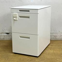 【在庫入替セール品】【キャスターロック不良】揃い/オススメ/定番 コクヨ(KOKUYO)製 コクヨ GT 3段ワゴン ホワイト ダイヤル錠