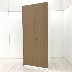【圧倒的な保管量！オフィス書類をスッキリ整理！】■オカムラ（okamura）製　レクトライン（Rectline）シリーズ　両開き書庫　ハイキャビネット　H2150ｍｍ　■左側面天板付き　■鍵なし　■ホワイト　扉部分ナチュラル【CU】【関東倉庫在庫品】【弊社使用欄：A01092026】
